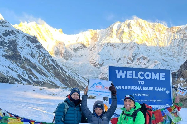 Group at Annapurna Base Camp during Winter