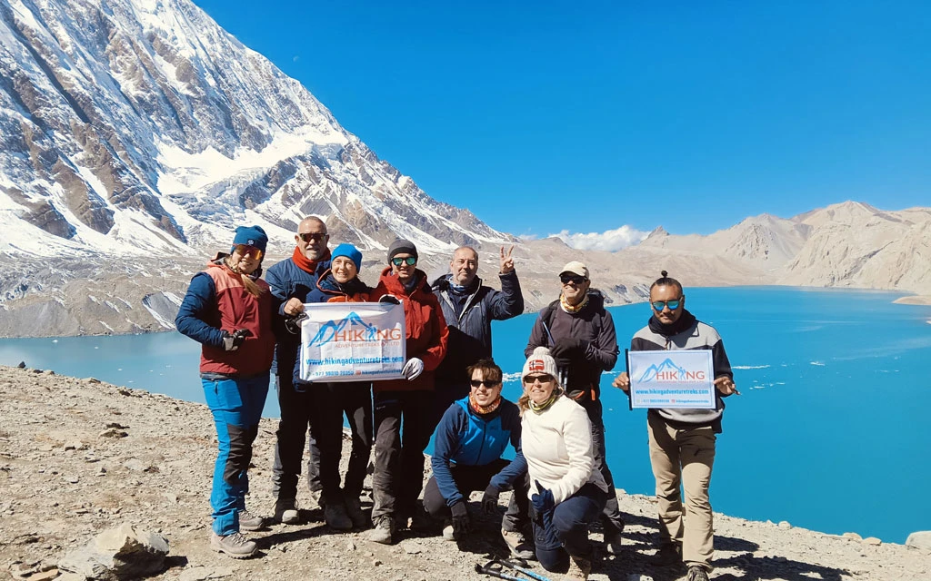 Group At Tilicho Lake during Annapurna Circuit Trek